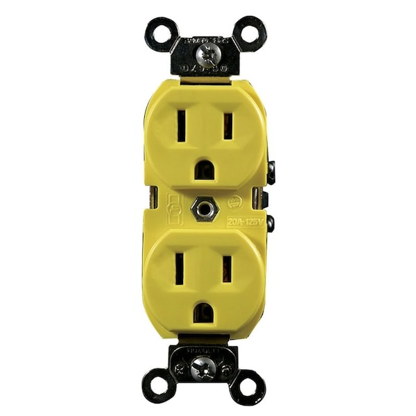 Straight Blade Receptacle, 5-15R, 15 A, 125V AC, 2 Pole, 3 Wire, Flush Mount, Self-Grounded